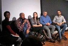 l - r Crystal N Feimster, Yale University, Raymond Santana, co-director Sarah Burns, Saul Kassin, John Jay College of Criminal Justice, co-director David McMahon