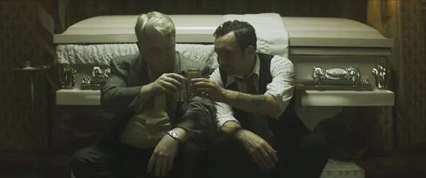 Philip Seymour Hoffman and Eddie Marsan in God's Pocket