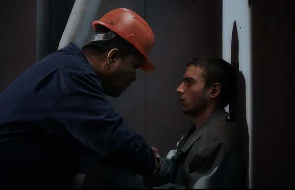 Joel (Soliman Cruz) and Dumitri (Niko Beker) in To The North. Mihai Mincan: 'I think the space played a huge role, because it was so claustrophobic and I wanted to convey that feeling'