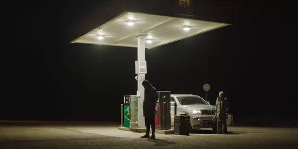 Rahul Kohli and Katie Parker in Next Exit