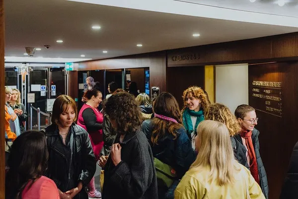 A crowd gathers in the GFT for the 2024 Glasgow Short Film Festival