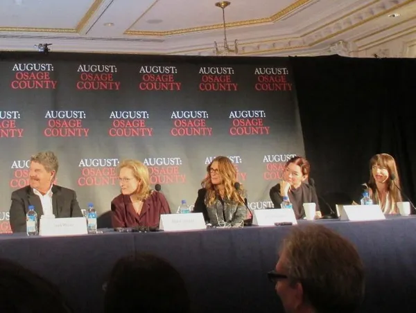 John Wells, Meryl Streep, Julia Roberts, Julianne Nicholson, Juliette Lewis at Essex House for August: Osage County.
