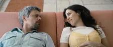 Nadav Lapid on Y (Avshalom Pollak) with Yahalom David (Nur Fibak): “He thinks he is hosting a young, charming, kind of seductive local woman.”