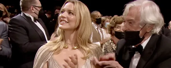 Standing ovation for Benedetta star Virginie Efira and director Paul Verhoeven after the world premiere screening