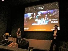 Christian Fonnesbech and Frederik Øvlisen presenting The Cloud Chamber Mystery