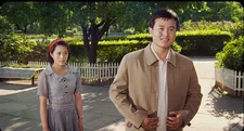 Han Jong Sim and Pak Chung Guk in Comrade Kim Goes Flying.