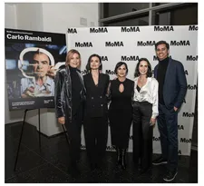 Camilla Cormanni (Head of International Cultural Event, Cinecittà), Cristina Rambaldi (Vice President, Fondazione Carlo Rambaldi), Daniela Rambaldi (President, Fondazione Carlo Rambaldi), Alessandra Lippolis (granddaughter of Carlo Rambaldi), and Rajendra Roy (Celeste Bartos Chief Curator of Film, MoMA)