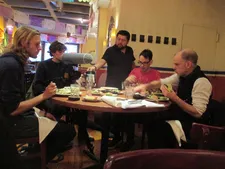 Denis Lavant at lunch in the East Village on The Mountain: "I start to dance like a crazy man. With my daughter on the balcony to see me."