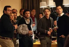 François Debord (Denis Ménochet), Gilles Perret (Éric Caravaca), Emmanuel Thomassin (Swann Arlaud), and Alexandre Guérin (Melvil Poupaud)