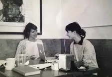 Dolly Wells and Emily Mortimer working on Doll & Em: "What if Emily hired Dolly?"