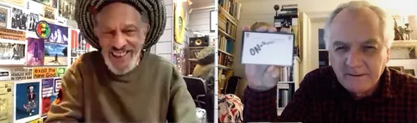 Don Letts with music producer and 99 Records founder Ed Bahlman on Singers & Players War of Words (99-002 LP) and Adrian Sherwood’s label: “I mean all the early On-U stuff is absolutely essential.”