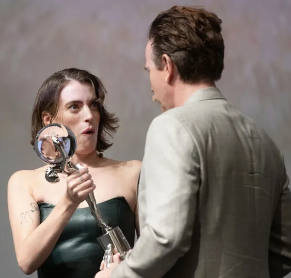 Ewan and Clara McGregor with her dad's Crystal Globe in Karlovy Vary