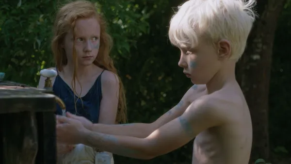 Karolina (Inesa Sionova) and Rytis (Ajus Antanavicius) in Remember To Blink. Austėja Urbaitė: 'I see grown-ups in kids and I see kids in grown-ups. And I look for them behind the actions'