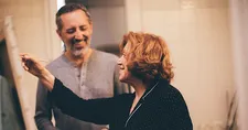 Gad Elmaleh on his mother Régine being very good at delivering lines: “I am really happy to share that and that you mention that.”