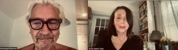 The multi-talented Griffin Dunne (with his Louis Kahn hair) with Anne-Katrin Titze on his Oscar-nominated short Duke of Groove and his fabulous memoir The Friday Afternoon Club: “That was based on the thing in the book, actually, when I went to my aunt's party where Janis Joplin was going to be and Otto Preminger.”