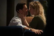 Peter (Hugh Jackman) with his wife (Vanessa Kirby)