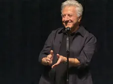 Hoffman applauds the audience, who returned the favour with a standing ovation after the film