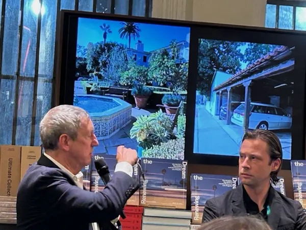 James Sanders with Matt Ducharme (of Woods Bagot) at the Rizzoli book launch in New York of Renewing The Dream: The Mobility Revolution And The Future Of Los Angeles
