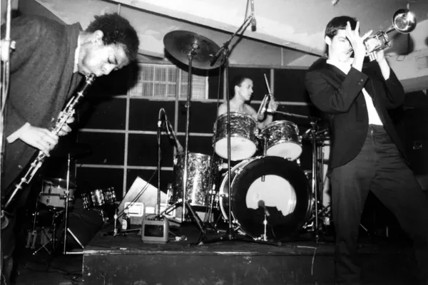Jean-Michel Basquiat in Gray with Michael Holman and Shannon Dawson (Konk), seen in Sara Driver’s Boom For Real: The Late Teenage Years of Jean-Michel Basquiat