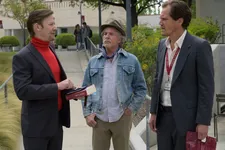 Detective Karpas (Jimmi Simpson) questions T Wasserman (Don Johnson) and Shriver (Michael Shannon)