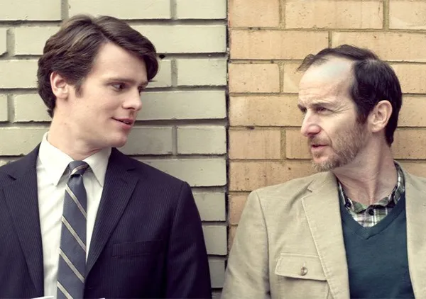 Jonathan Groff as Samuel and Denis O'Hare as Jon looking for the next Miss America pageant.