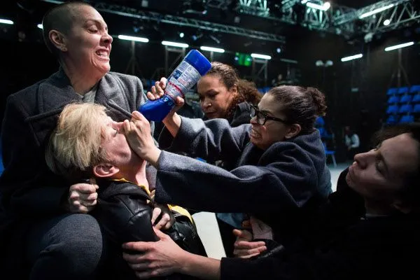 Julius Caesar meets a sticky end. Karen Dunbar, as Casca, top left: 'When I came onstage, it didn’t matter what play it was. My [prison] name was Sally, and no offence to anyone named Sally, but I picked the name because I don’t particularly like the name and I, as that prisoner, did not like myself'