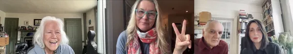 June Millington (of Fanny) with Fanny: The Right to Rock director Bobbi Jo Hart, music producer and 99 Records founder Ed Bahlman and Anne-Katrin Titze: “What goes around, comes around.”