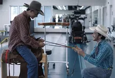 Brady Jandreau as Brady Blackburn with Lane Scott in The Rider: "Well, me and Lane have been like brothers since I was two and he was three."