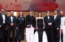 Red carpet talent from the opening film Leave One Day just before the screening at the Cannes Film Festival