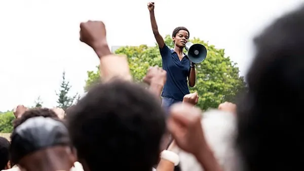 Letitia Wright gives an Oscar-worthy performance as Altheia Jones-LeCointe in Steve McQueen’s Mangrove, shot by Shabier Kirchner