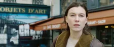 Aurore (Louise Chevillotte) in her new vintage jacket bought at a clothes auction