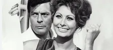 Marcello Mastroianni with Sophia Loren in Vittorio De Sica’s Yesterday, Today And Tomorrow