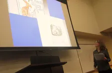 Maria Tatar delivers her lecture Therapeutic, Toxic, and Skin Deep: The Dark Magic of the Grimms’ Fairy Tales at Hunter College
