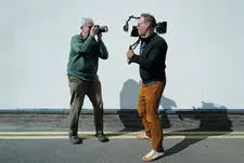 Through a lens playfully: Martin Parr, left, and filmmaker Lee Schulman