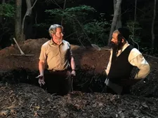 Matthew Broderick as Albert and Géza Röhrig as Shmuel in Shawn Snyder’s To Dust