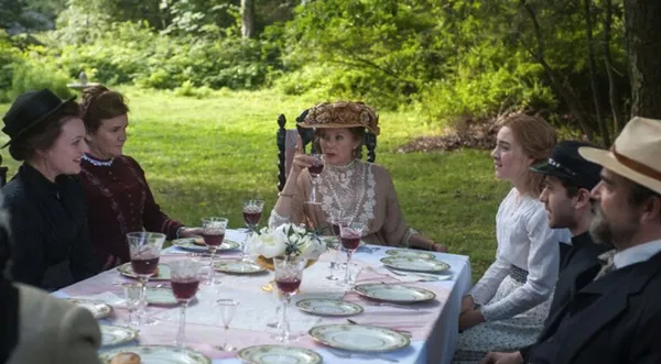 Elisabeth Moss, Mare Winningham, Annette Bening, Saoirse Ronan, Michael Zegen, and Jon Tenney in the sublime costumes designed by Ann Roth for Michael Mayer's lush and layered take on The Seagull