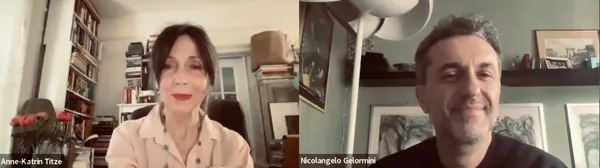 Nicolangelo Gelormini with Anne-Katrin Titze:” When I think about La Gioia, I always think also about Michelangelo Antonioni and the way he treated the characters within the landscape and the urban place that they are in.”