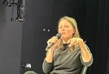 Ola Maciejewska at the post-performance Q&A of her Loïe Fuller inspired Bombyx Mori at the French Institute Alliance Française in New York