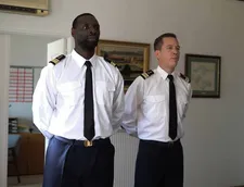 Titan submarine second-in-command D'Orsi (Omar Sy) with his commander Grandchamp (Reda Kateb)