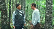 Albert (Paul Ahmarani) with Jeff (Noah Parker) in the woods