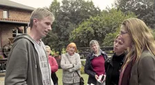 Beth Lane meets with Rudolph Fehrmann III, grandson of Worin Mayor Rudi Fehrmann who did not expose the hiding of the Weber siblings at the Schmidt’s farm