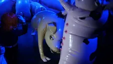 Saeborg and her giant latex pigs