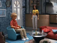 Scott (voiced by Gaspard Ulliel) with Sharon (voiced by Laetitia Casta) in Coma