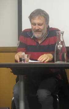 Slavoj Žižek at NYU Deutsches Haus on October 20, 2018