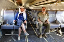 Sophie Fiennes with Slavoj Žižek shooting The Pervert's Guide To Ideology