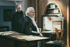 Stellan Skarsgård with Walter (Niels Arestrup) in Return To Montauk