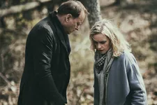 Max Zorn (Stellan Skarsgård) with Rebecca (Nina Hoss) in ‪Volker Schlöndorff‬'s Return To Montauk