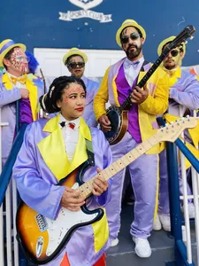 Bronté Snell, Rob van Vuuren, Joey Rasdien, Jaques De Silva and Keenan Arrison in The Umbrella Men