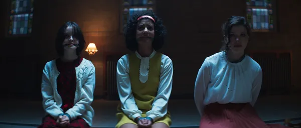 Chloë Levine, Madison Baines and Georgia Acken in The Sacrifice Game