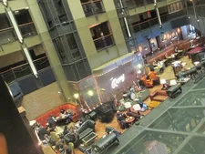 The live action inside the lobby of The Roxy during the Tribeca Film Festival
